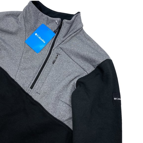 Columbia Lodge Hybrid Half Zip Pullover Black Grey - Picture 4 of 4
